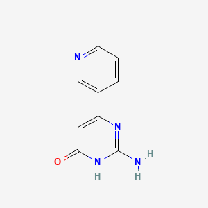 molecular formula C9H8N4O B12108140 4(3H)-Pyrimidinone, 2-amino-6-(3-pyridinyl)- 