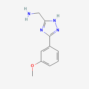 molecular formula C10H12N4O B12108166 1-[5-(3-Methoxyphenyl)-4H-1,2,4-triazol-3-YL]methanamine 