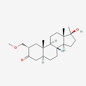 molecular formula C22H36O3 B1210818 17beta-Hydroxy-2alpha-(methoxymethyl)-17-methyl-5alpha-androstan-3-one CAS No. 7356-35-6