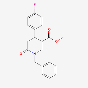 molecular formula C20H20FNO3 B12108192 trans-1-Benzyl-4-(4-fluorophenyl)-6-oxopiperidine-3-carboxylic acid methyl ester 
