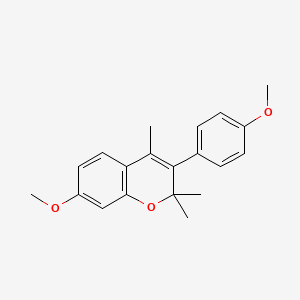 molecular formula C20H22O3 B1210821 7-Methoxy-2,2,4-trimethyl-3-(4-methoxyphenyl)-2H-1-benzopyran CAS No. 5188-52-3