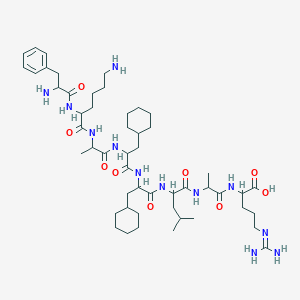 molecular formula C51H86N12O9 B12108234 H-phe-lys-ala-beta-cyclohexyl-ala-beta-cyclohexyl-ala-leu-d-ala-arg-oh 