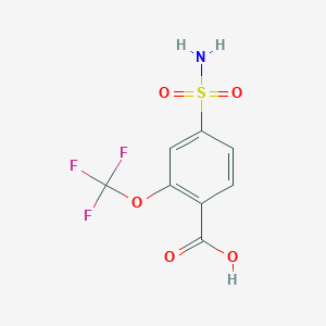 molecular formula C8H6F3NO5S B12108253 4-Sulfamoyl-2-(trifluoromethoxy)benzoic acid 
