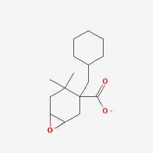 molecular formula C16H23O4- B12108281 7-Oxabicyclo[4.1.0]heptane-3-carboxylicacid, 4-methyl-, (4-methyl-7-oxabicyclo[4.1.0]hept-3-yl)methyl ester 