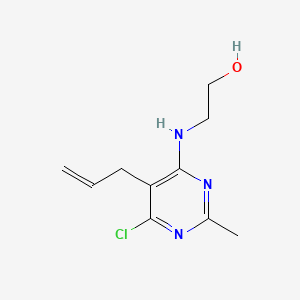molecular formula C10H14ClN3O B12108328 Ethanol, 2-((6-chloro-2-methyl-5-(2-propenyl)-4-pyrimidinyl)amino)- CAS No. 85826-36-4