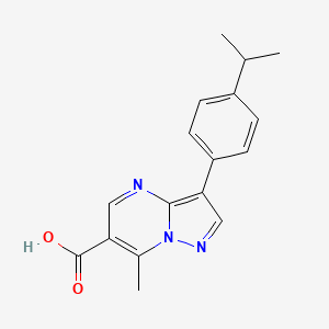 molecular formula C17H17N3O2 B12108353 3-(4-Isopropylphenyl)-7-methylpyrazolo[1,5-a]pyrimidine-6-carboxylic acid 