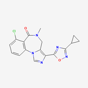 molecular formula C17H14ClN5O2 B1210840 7-Chloro-3-(3-cyclopropyl-1,2,4-oxadiazol-5-yl)-4,5-dihydro-5-methyl-6H-imidazo(1,5-a)(1,4)benzodiazepin-6-one CAS No. 137803-56-6