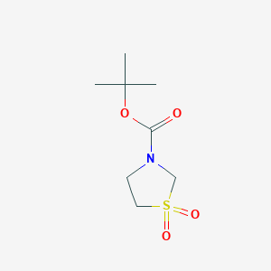 molecular formula C8H15NO4S B12108422 3-Thiazolidinecarboxylic acid, 1,1-dimethylethyl ester, 1,1-dioxide CAS No. 148312-56-5