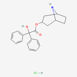 molecular formula C21H24ClNO3 B12108426 Nortropinyl benzilate hydrochloride 