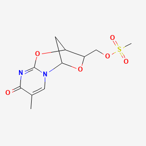 molecular formula C11H14N2O6S B12108489 2,3'-ANHYDRO-1-(2'-DEOXY-5'-O-METHYLSULFONYL-beta-D-THREO-PENTOFURANOSYL)-THYMINE 