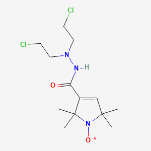B1210853 3-(Bis-(2-chloroethyl)carbohydrazide)-2,2,5,5-tetramethylpyroline-1-oxyl CAS No. 67128-86-3