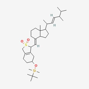 molecular formula C34H58O3SSi B12108547 tert-Butyl-dimethyl-{3-[7a-methyl-1-(1,4,5-trimethyl-hex-2-enyl)-octahydro-inden-4-ylidenemethyl]-2,2-dioxo-2,3,4,5,6,7-hexahydro-1H-2l6-benzo[c]thiophen-5-yloxy}-silane 