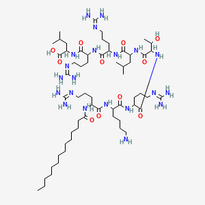 molecular formula C60H117N21O11 B12108587 myristoyl-DL-Arg-DL-Lys-DL-Arg-DL-xiThr-DL-Leu-DL-Arg-DL-Arg-DL-Leu-OH 