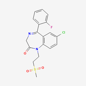 2H-1,4-Benzodiazepin-2-one, 1,3-dihydro-7-chloro-5-(o-fluorophenyl)-1-(2-(methylsulfonyl)ethyl)-