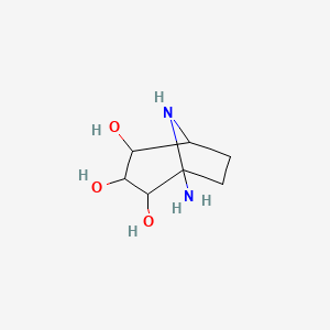 molecular formula C7H14N2O3 B12108712 1-Amino-8-azabicyclo[3.2.1]octane-2,3,4-triol 