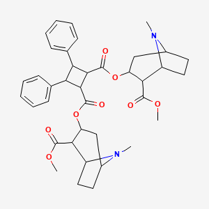 molecular formula C38H46N2O8 B12108749 Bis(2-methoxycarbonyl-8-methyl-8-azabicyclo[3.2.1]octan-3-yl) 3,4-diphenylcyclobutane-1,2-dicarboxylate 