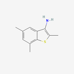 molecular formula C11H13NS B12108785 2,5,7-Trimethyl-1-benzothiophen-3-amine CAS No. 1384431-44-0