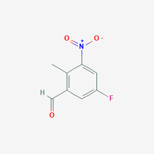 molecular formula C8H6FNO3 B12108821 5-Fluoro-2-methyl-3-nitrobenzaldehyde 