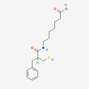 molecular formula C17H25NO3S B1210883 7-[(2-Benzyl-3-sulfanylpropanoyl)amino]heptanoic acid CAS No. 122222-44-0