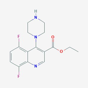 molecular formula C16H17F2N3O2 B12108830 Ethyl 5,8-difluoro-4-(piperazin-1-yl)quinoline-3-carboxylate 
