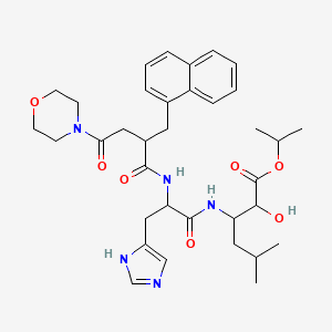 Hexanoic acid, 2-hydroxy-3-((3-(1H-imidazol-4-yl)-2-((4-(4-morpholinyl)-2-(1-naphthalenylmethyl)-1,4-dioxobutyl)amino)-1-oxopropyl)amino)-5-methyl-, 1-methylethyl ester