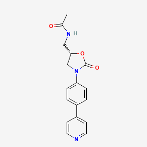 molecular formula C17H17N3O3 B1210888 Acetamide, N-[[(5S)-2-oxo-3-[4-(4-pyridinyl)phenyl]-5-oxazolidinyl]methyl]- CAS No. 128311-86-4