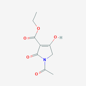 molecular formula C9H11NO5 B12108883 ethyl 1-acetyl-4-hydroxy-2-oxo-2,5-dihydro-1H-pyrrole-3-carboxylate 