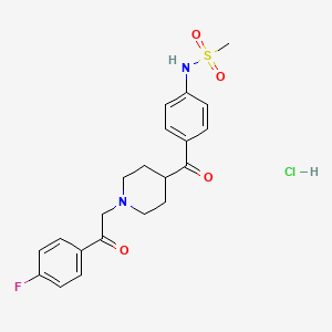 molecular formula C21H24ClFN2O4S B1210892 Methanesulfonamide, N-(4-((1-(2-(4-fluorophenyl)-2-oxoethyl)-4-piperidinyl)carbonyl)phenyl)-, monohydrochloride CAS No. 136861-96-6