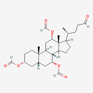 molecular formula C27H40O7 B1210902 3,7,12-Triformoxycholan-24-al CAS No. 84965-66-2