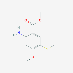 molecular formula C10H13NO3S B12109032 Methyl 2-amino-4-methoxy-5-(methylsulfanyl)benzoate CAS No. 1258651-82-9