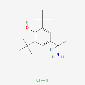 molecular formula C16H28ClNO B1210906 Phenol, 4-(1-aminoethyl)-2,6-bis(1,1-dimethylethyl)-, hydrochloride CAS No. 1025-73-6