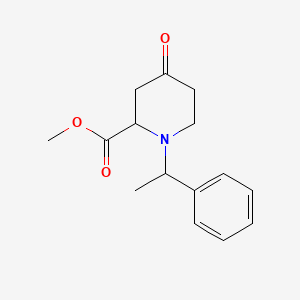 molecular formula C15H19NO3 B12109138 Methyl 4-oxo-1-(1-phenylethyl)piperidine-2-carboxylate 