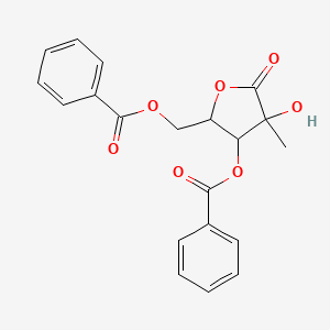 molecular formula C20H18O7 B12109148 (3-Benzoyloxy-4-hydroxy-4-methyl-5-oxooxolan-2-yl)methyl benzoate 