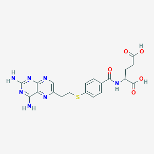 molecular formula C20H21N7O5S B1210921 2-{4-[2-(2,4-Diamino-pteridin-6-yl)-ethylsulfanyl]-benzoylamino}-pentanedioic acid 
