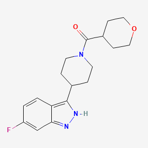 molecular formula C18H22FN3O2 B12109231 [4-(6-fluoro-2H-indazol-3-yl)piperidin-1-yl]-(oxan-4-yl)methanone 