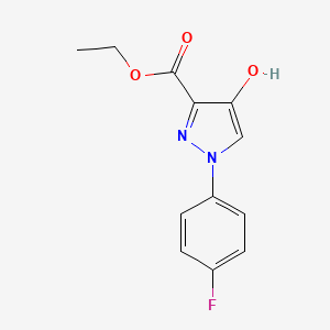 molecular formula C12H11FN2O3 B1210924 1-(4-Fluoro-phenyl)-4-hydroxy-1H-pyrazole-3-carboxylic acid ethyl ester CAS No. 636568-08-6