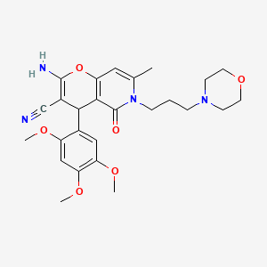molecular formula C26H32N4O6 B1210925 2-氨基-7-甲基-6-[3-(4-吗啉基)丙基]-5-氧代-4-(2,4,5-三甲氧基苯基)-4H-吡喃并[3,2-c]吡啶-3-腈 