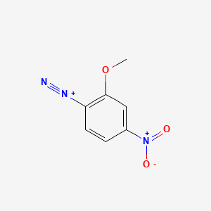 molecular formula C7H6N3O3+ B1210940 2-Methoxy-4-nitrobenzenediazonium CAS No. 27761-26-8