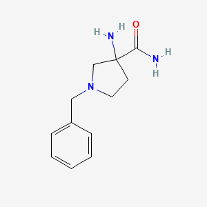 molecular formula C12H17N3O B12109410 3-Amino-1-benzylpyrrolidine-3-carboxamide 
