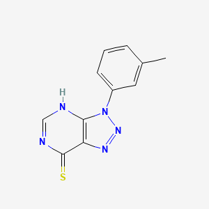 molecular formula C11H9N5S B12109419 3-(3-Methylphenyl)-3H-[1,2,3]triazolo[4,5-d]pyrimidin-7-yl hydrosulfide 