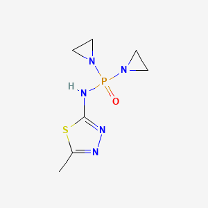 molecular formula C7H12N5OPS B1210951 N-[bis(aziridin-1-yl)phosphoryl]-5-methyl-1,3,4-thiadiazol-2-amine CAS No. 2886-83-1
