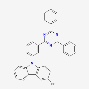 molecular formula C33H21BrN4 B12109571 3-Bromo-9-(3-(4,6-diphenyl-1,3,5-triazin-2-yl)phenyl)-9H-carbazole 