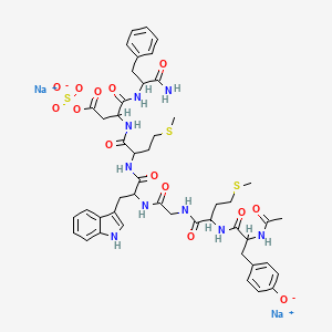 molecular formula C47H57N9Na2O14S3 B12109614 AC-Tyr(SO3H)-met-gly-trp-met-asp-phe-NH2 