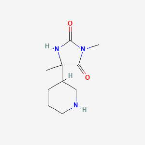 molecular formula C10H17N3O2 B12109682 3,5-Dimethyl-5-(piperidin-3-yl)imidazolidine-2,4-dione CAS No. 1384510-57-9