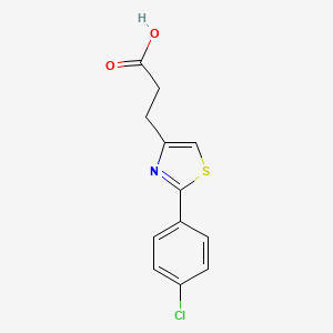 molecular formula C12H10ClNO2S B12109693 4-Thiazolepropionic acid, 2-(p-chlorophenyl)- 