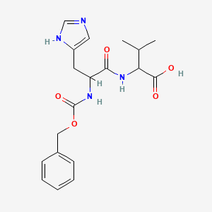 molecular formula C19H24N4O5 B12109743 2-[[3-(1H-imidazol-5-yl)-2-(phenylmethoxycarbonylamino)propanoyl]amino]-3-methylbutanoic acid 