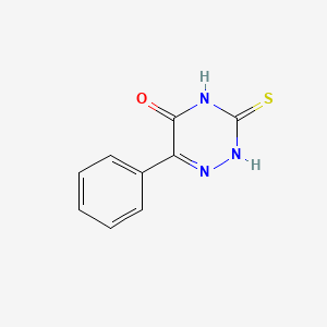 molecular formula C9H7N3OS B1210977 1,2,4-Triazin-5-ol, 3-mercapto-6-phenyl- CAS No. 447-00-7