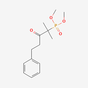 molecular formula C14H21O4P B12109774 Dimethyl (2-methyl-3-oxo-5-phenylpentan-2-yl)phosphonate 