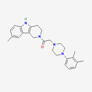 molecular formula C26H32N4O B1210978 2-[4-(2,3-Dimethylphenyl)-1-piperazinyl]-1-(8-methyl-1,3,4,5-tetrahydropyrido[4,3-b]indol-2-yl)ethanone 