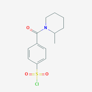 molecular formula C13H16ClNO3S B12109803 Benzenesulfonyl chloride, 4-[(2-methyl-1-piperidinyl)carbonyl]- CAS No. 1016522-30-7